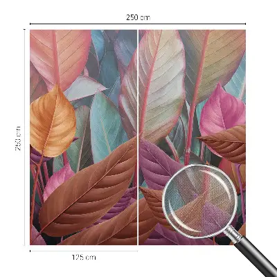 59D-Fototapete mit buntem Blattmotiv