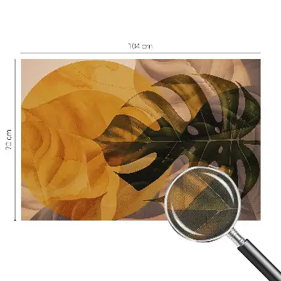 Fototapete in 3D-Optik mit abstrakten Blättern