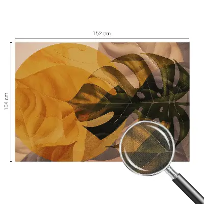 Fototapete in 3D-Optik mit abstrakten Blättern