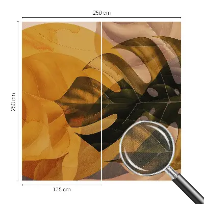 Fototapete in 3D-Optik mit abstrakten Blättern