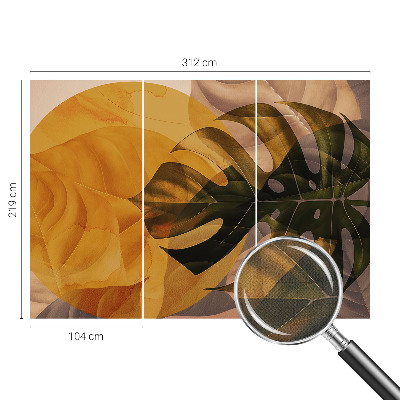 Fototapete in 3D-Optik Abstrakte Blätter