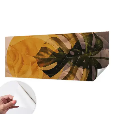 Fototapete in 3D-Optik mit abstrakten Blättern