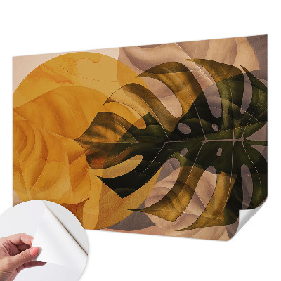 Fototapete in 3D-Optik Abstrakte Blätter