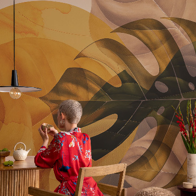 Fototapete in 3D-Optik Abstrakte Blätter