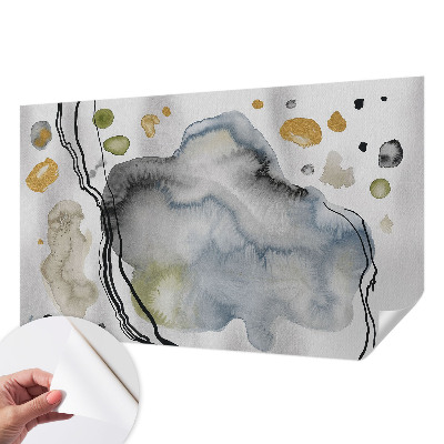 59D-Fototapete fürs Wohnzimmer mit abstrakter Aquarellmalerei