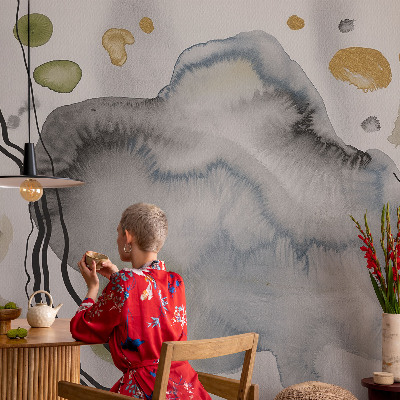 59D-Fototapete fürs Wohnzimmer mit abstrakter Aquarellmalerei