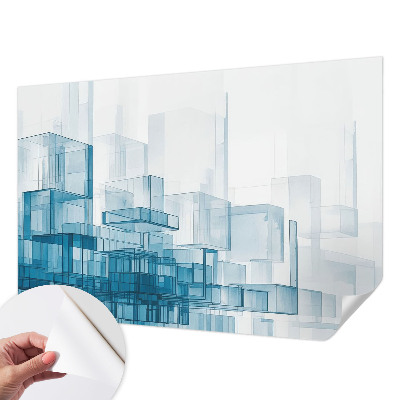 59D-Fototapete fürs Schlafzimmer mit transparenten Würfeln