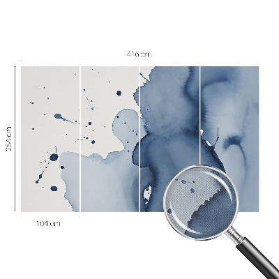 Hochwertige Bildtapete Marineblaue Farbtupfer