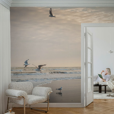 Vintage Tapete mit Motiv „Ruhe am Meer“