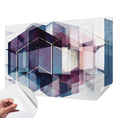 Selbstklebende Fototapete fürs Schlafzimmer mit geometrischem Würfelmotiv