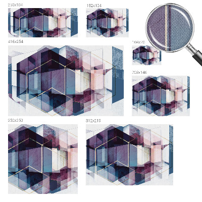 Selbstklebende Fototapete fürs Schlafzimmer mit geometrischem Würfelmotiv