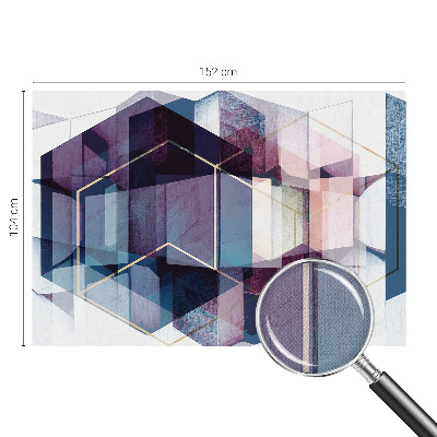 Selbstklebende Fototapete fürs Schlafzimmer mit geometrischem Würfelmotiv