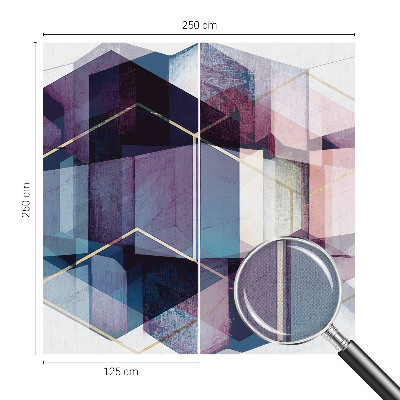 Selbstklebende Fototapete fürs Schlafzimmer mit geometrischem Würfelmotiv