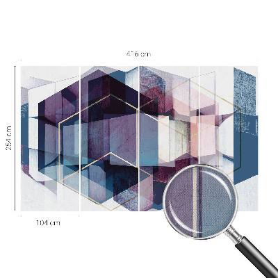 Selbstklebende Fototapete fürs Schlafzimmer mit geometrischem Würfelmotiv