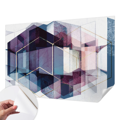 Selbstklebende Fototapete fürs Schlafzimmer mit geometrischem Würfelmotiv