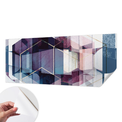Selbstklebende Fototapete fürs Schlafzimmer mit geometrischem Würfelmotiv