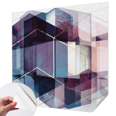 Selbstklebende Fototapete fürs Schlafzimmer mit geometrischem Würfelmotiv
