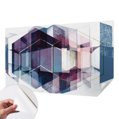 Selbstklebende Fototapete fürs Schlafzimmer mit geometrischem Würfelmotiv