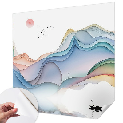 Selbstklebende Fototapete fürs Wohnzimmer mit einer Traumlandschaft