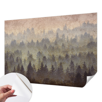 60D-Fototapete fürs Schlafzimmer mit Motiv 'Waldnebel' für eine beruhigende Schlafzimmeratmosphäre
