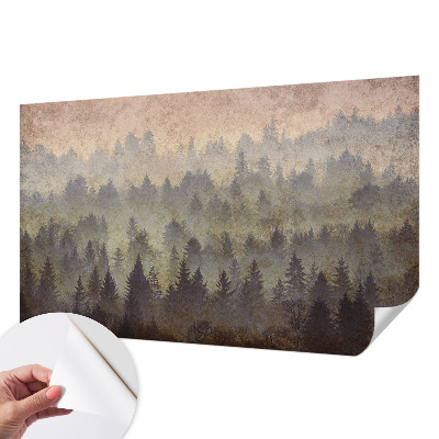60D-Fototapete fürs Schlafzimmer mit Motiv 'Waldnebel' für eine beruhigende Schlafzimmeratmosphäre