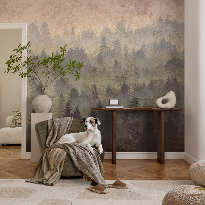 60D-Fototapete fürs Schlafzimmer mit Motiv 'Waldnebel' für eine beruhigende Schlafzimmeratmosphäre