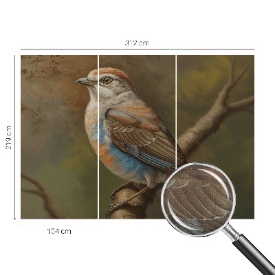 60D-Fototapete fürs Wohnzimmer mit Vogelporträt