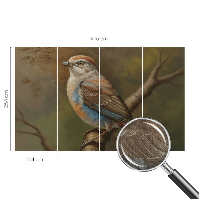 60D-Fototapete fürs Wohnzimmer mit Vogelporträt