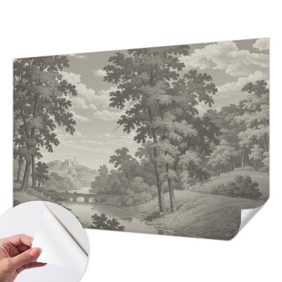 Hochwertige Bildtapete Burg und Brücke