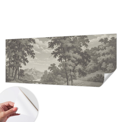 Hochwertige Bildtapete Burg und Brücke