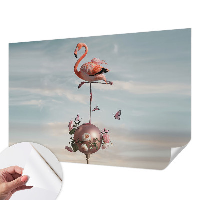 Selbstklebende Fototapete mit elegantem Flamingo-Motiv