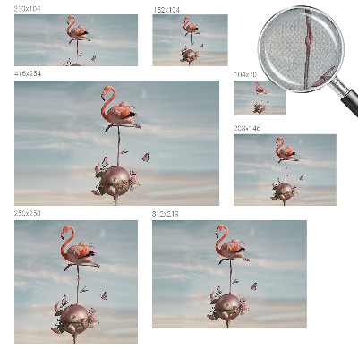 Selbstklebende Fototapete mit elegantem Flamingo-Motiv