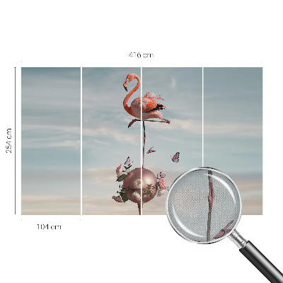Selbstklebende Fototapete mit elegantem Flamingo-Motiv