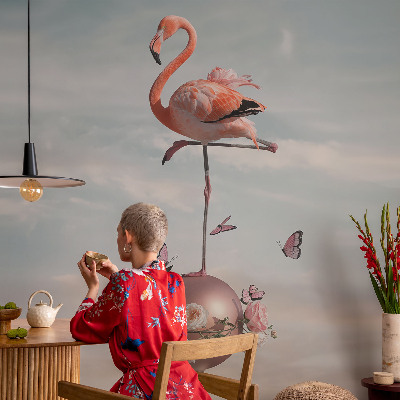 Selbstklebende Fototapete mit elegantem Flamingo-Motiv