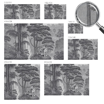 Fototapete in 3D-Optik mit tropischem Dschungelmotiv