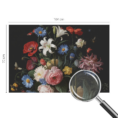 Motivtapete fürs Wohnzimmer Blumen mit Insekten