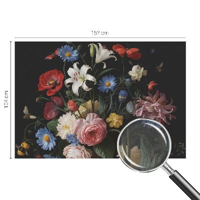 Motivtapete fürs Wohnzimmer Blumen mit Insekten