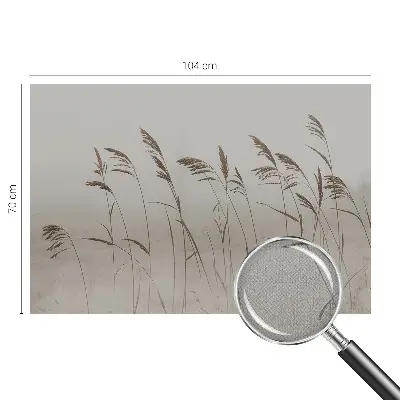 Moderne Fototapete nach Maß mit Motiv von Gräsern im Nebel