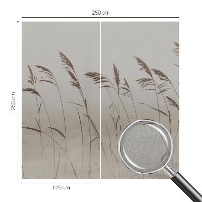 Moderne Fototapete nach Maß Gräser im Nebel