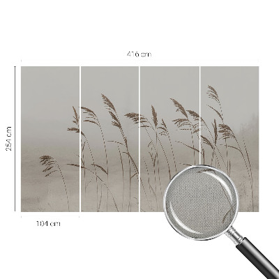 Moderne Fototapete nach Maß Gräser im Nebel