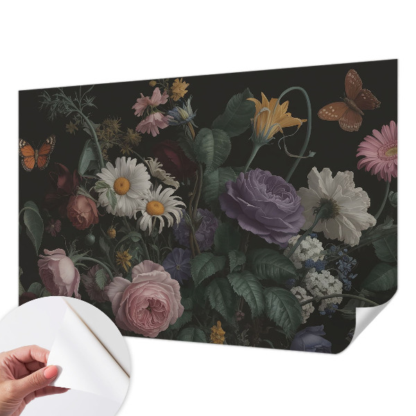 Selbstklebende Fototapete für die Wand Florale Eleganz