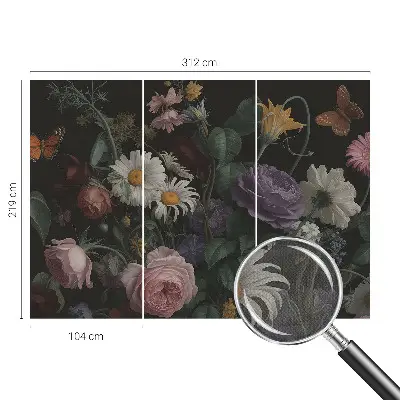 Selbstklebende Fototapete für die Wand mit floralem Eleganzmotiv
