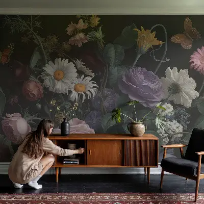 Selbstklebende Fototapete für die Wand mit floralem Eleganzmotiv