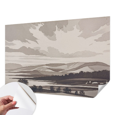 Selbstklebende Fototapete fürs Schlafzimmer mit einer friedlichen Landschaft