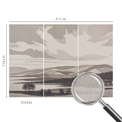 Selbstklebende Fototapete fürs Schlafzimmer mit einer friedlichen Landschaft