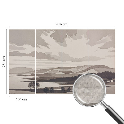Selbstklebende Fototapete fürs Schlafzimmer mit einer friedlichen Landschaft