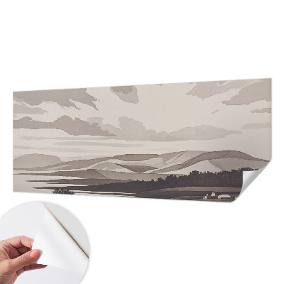 Selbstklebende Fototapete fürs Schlafzimmer mit einer friedlichen Landschaft