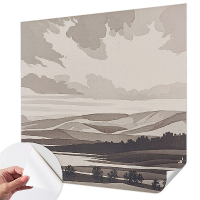 Selbstklebende Fototapete fürs Schlafzimmer mit einer friedlichen Landschaft
