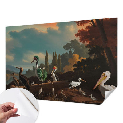 Selbstklebende Fototapete mit malerischem Vogelmotiv