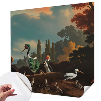 Selbstklebende Fototapete mit malerischem Vogelmotiv